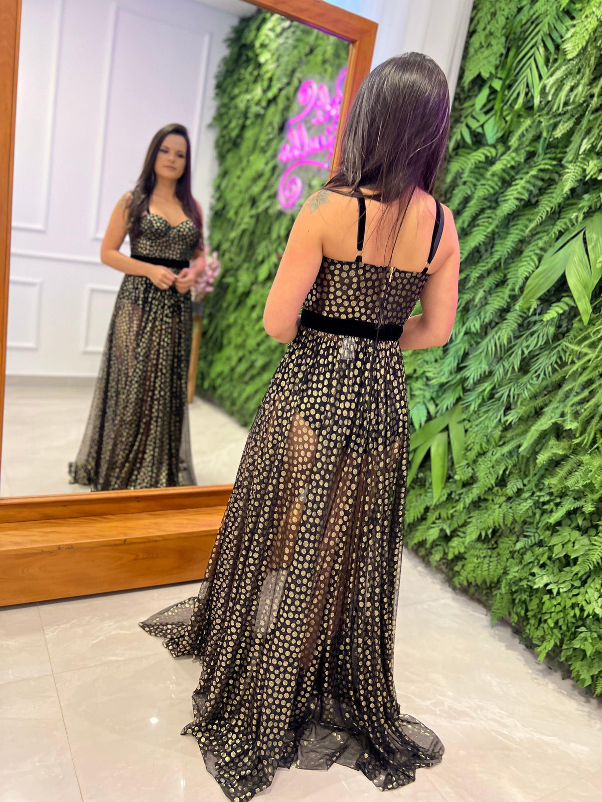 Vestido Longo Hot Pants Chiffon - Preto 3712