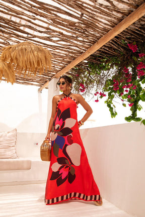 Vestido Longo Super Caju ARTE-  Laranja 5438