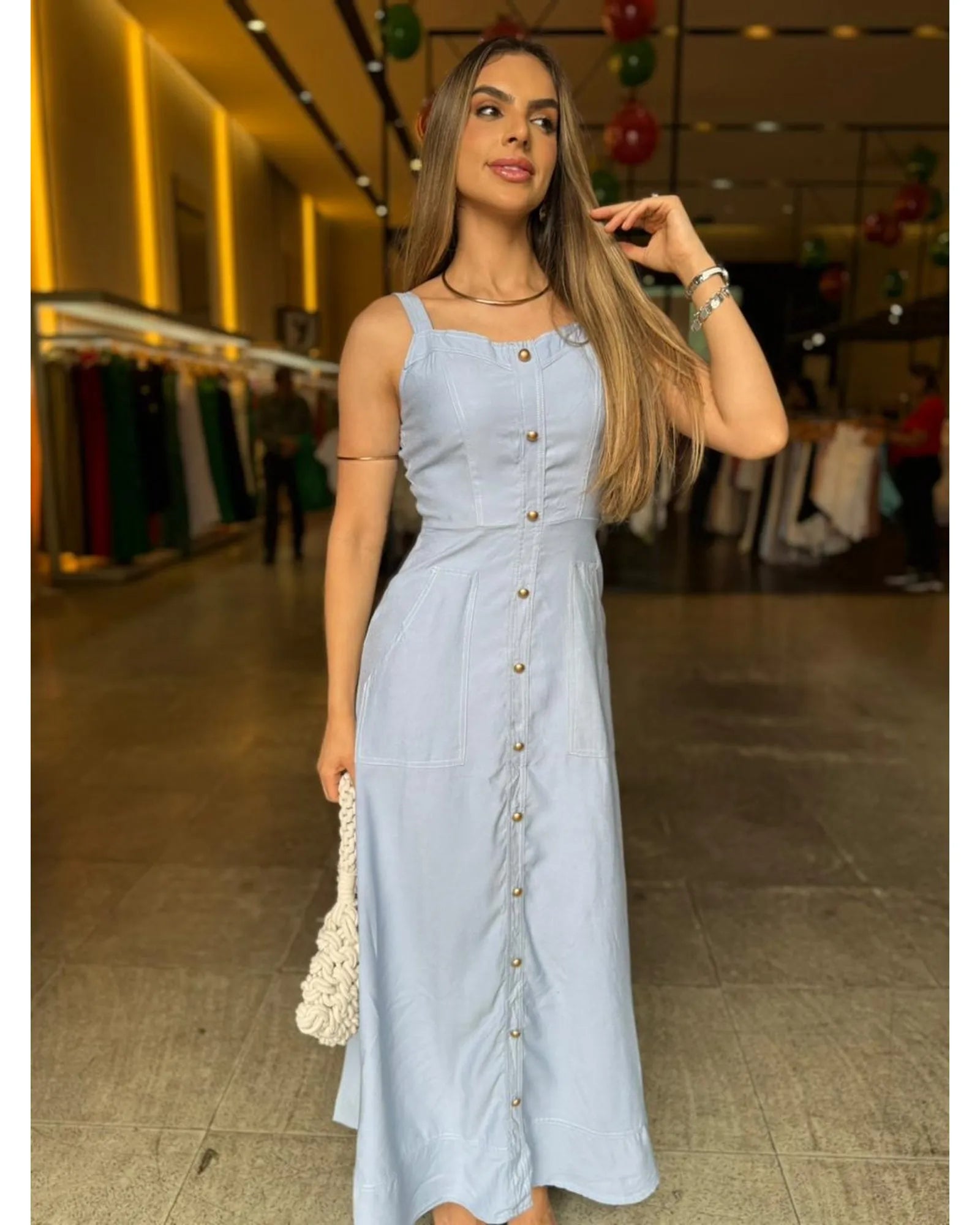 Vestido Botões Fashion