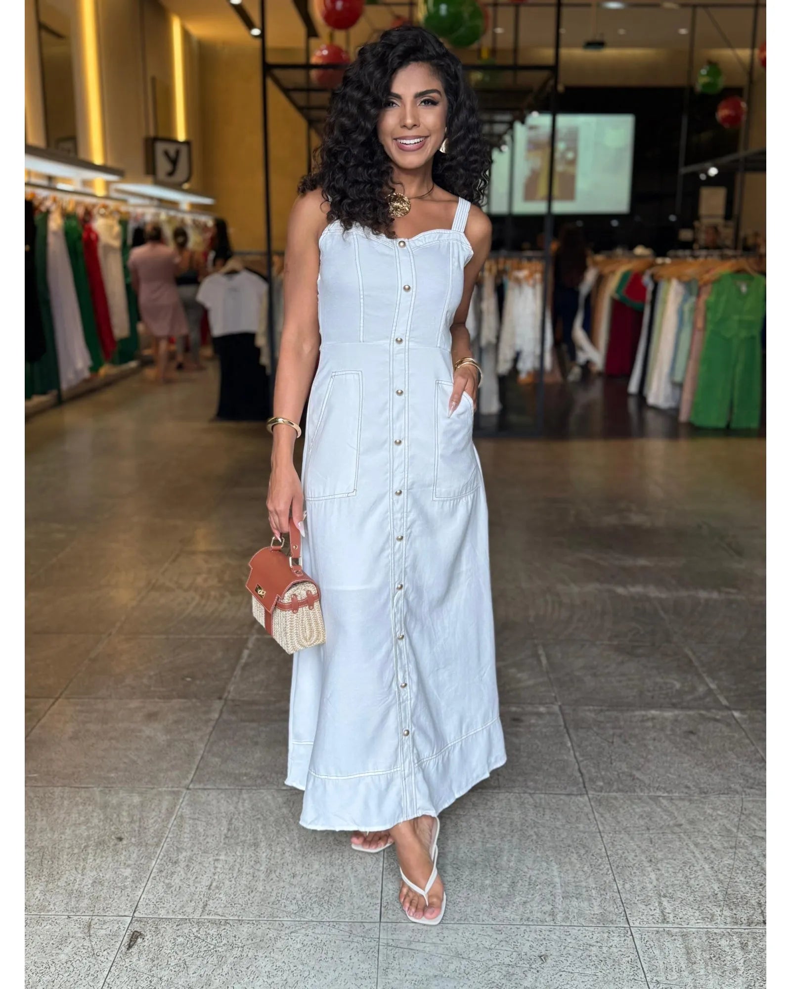 Vestido Botões Fashion