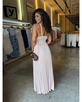 Vestido Longo Plissado