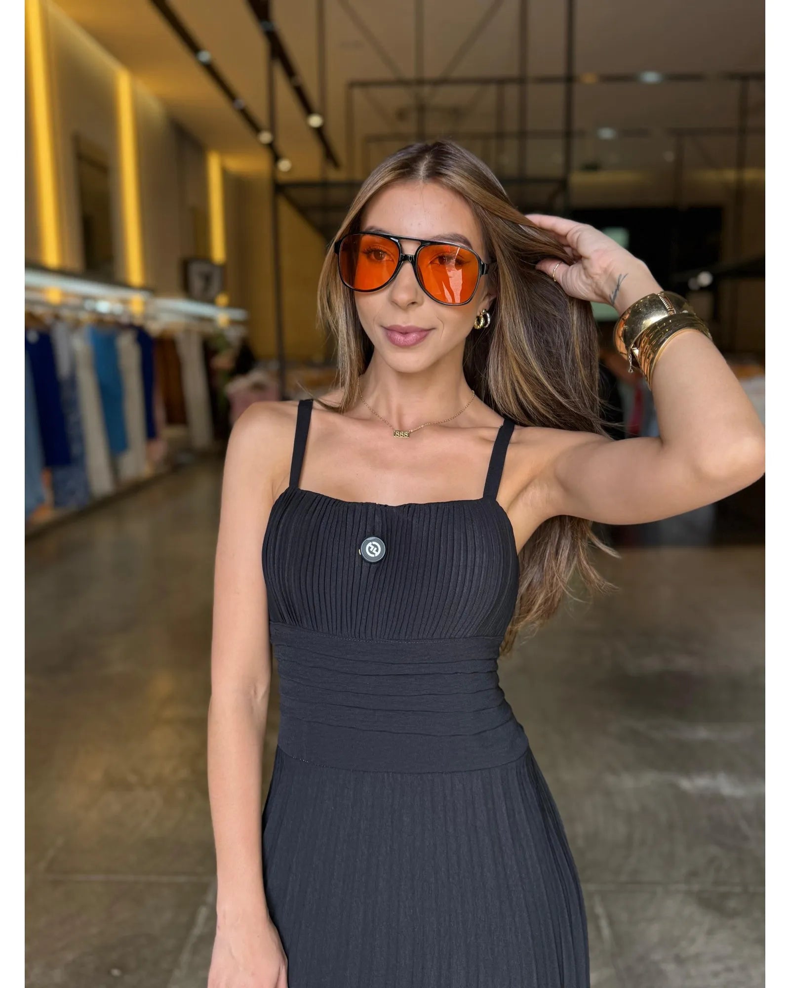 Vestido Longo Plissado