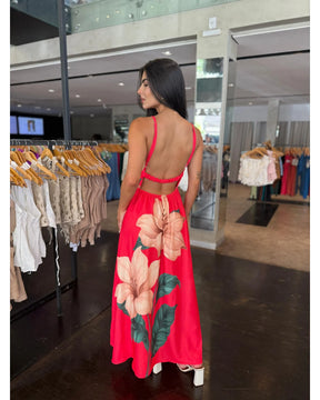 Vestido Longo Estampado Floral