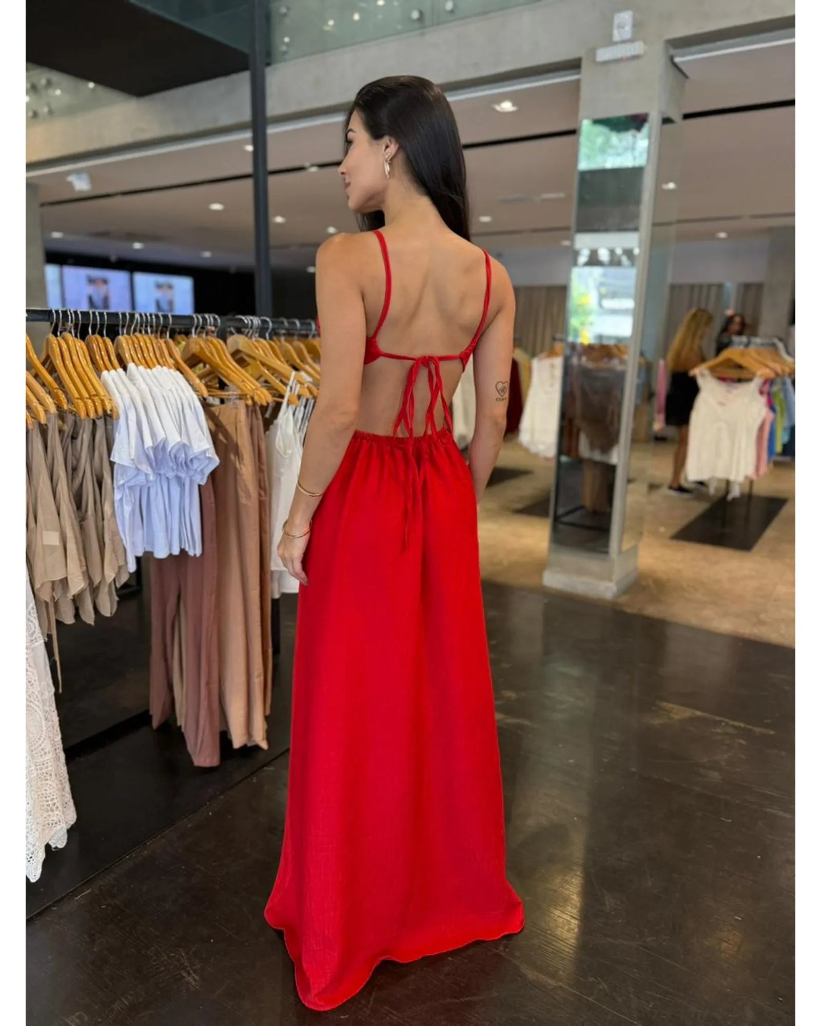 Vestido Longo Recorte Cintura