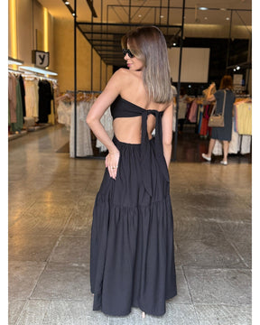 Vestido Longo Detalhe Amarração