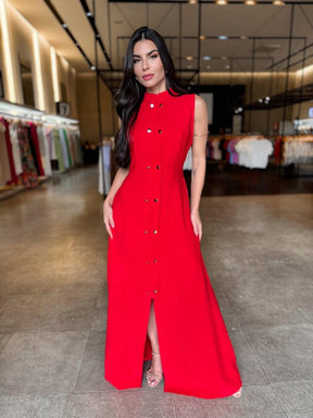 Vestido Longo Botões Cris
