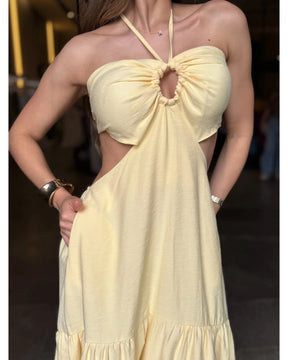 Vestido Longo Detalhe Amarração