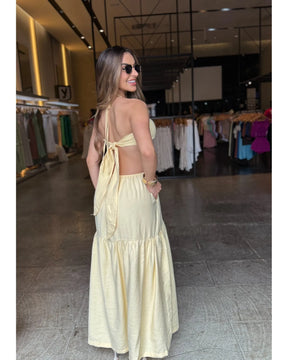 Vestido Longo Detalhe Amarração