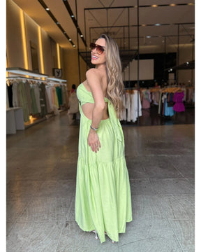 Vestido Longo Detalhe Amarração