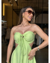 Vestido Longo Detalhe Amarração