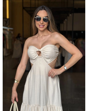 Vestido Longo Detalhe Amarração