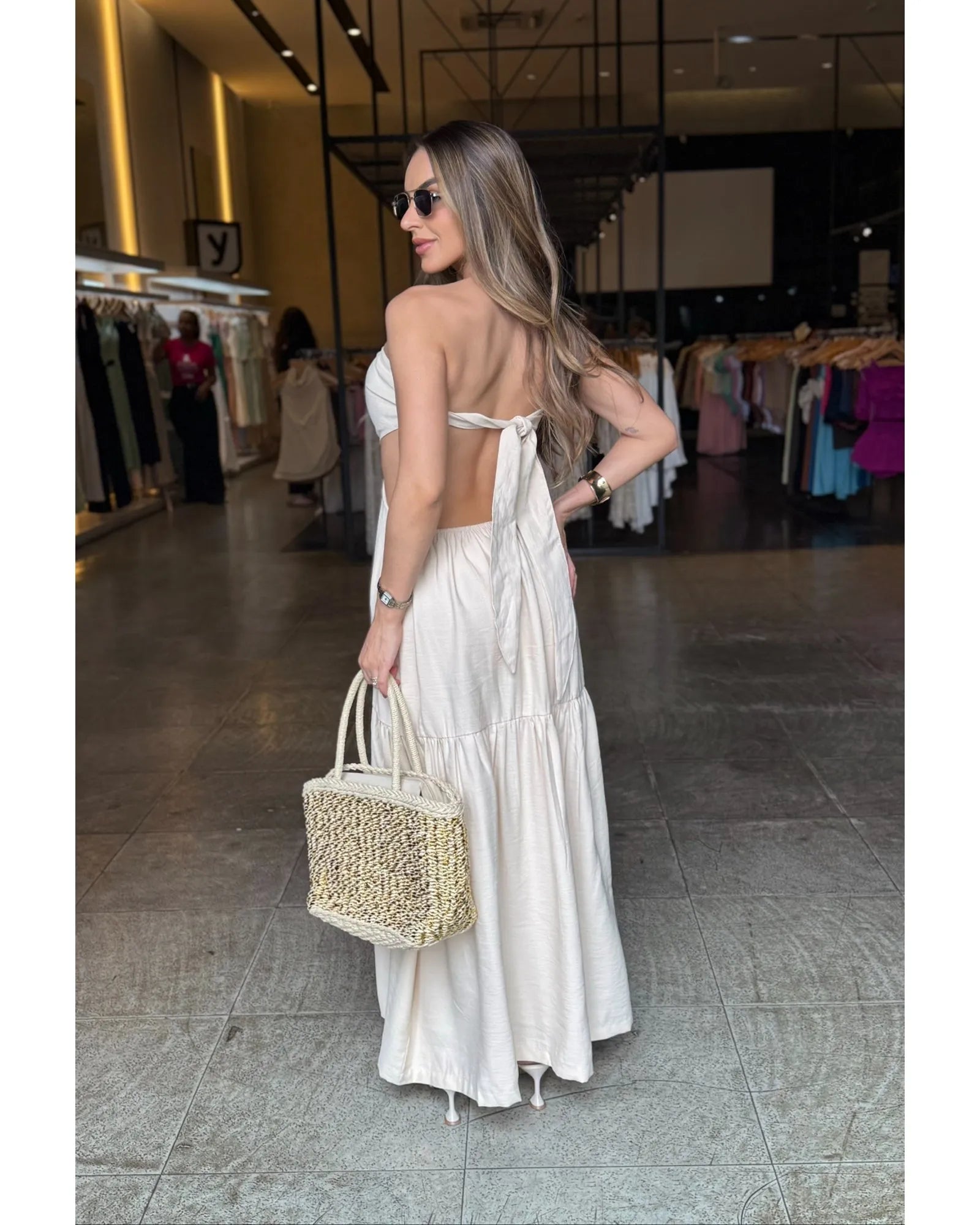 Vestido Longo Detalhe Amarração