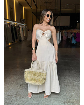 Vestido Longo Detalhe Amarração