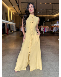 Vestido Longo Botões Cris